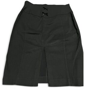 Express Design Studio Black pencil skirt front split and lace up detail Size 8
